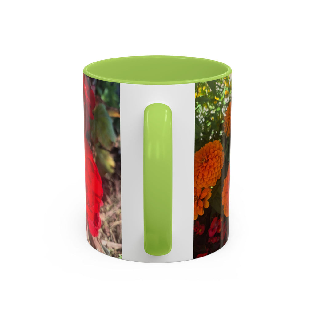 Accent Coffee Mug - Red Rose Floral Photo with Upsundown Logo (11/15oz)