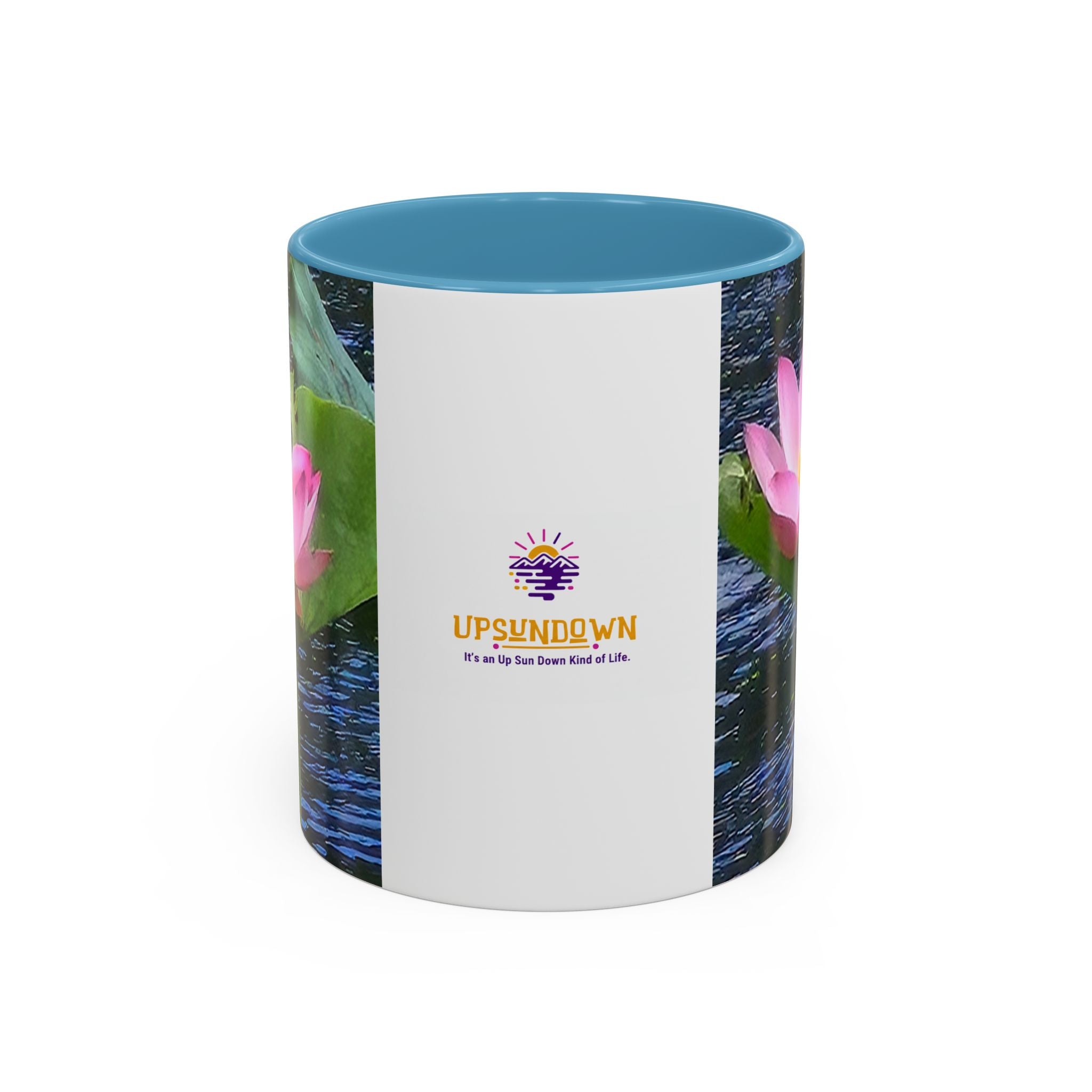 Lotus Water Garden Accent Coffee Mug — Upsundown Logo