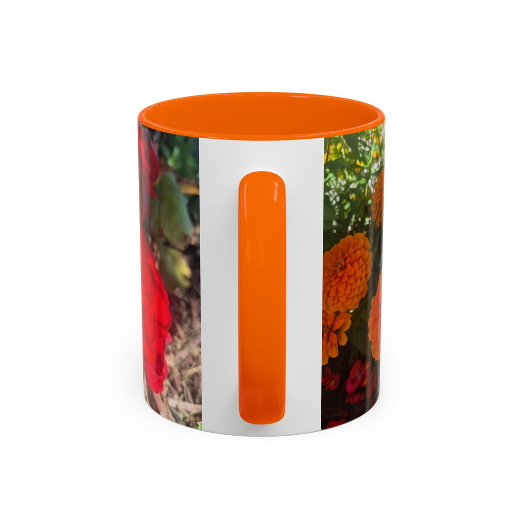 Accent Coffee Mug - Red Rose Floral Photo with Upsundown Logo (11/15oz)