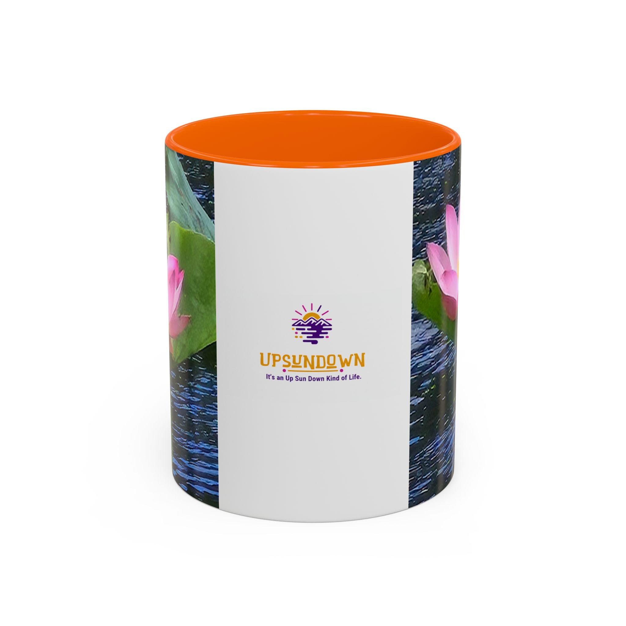 Lotus Water Garden Accent Coffee Mug — Upsundown Logo