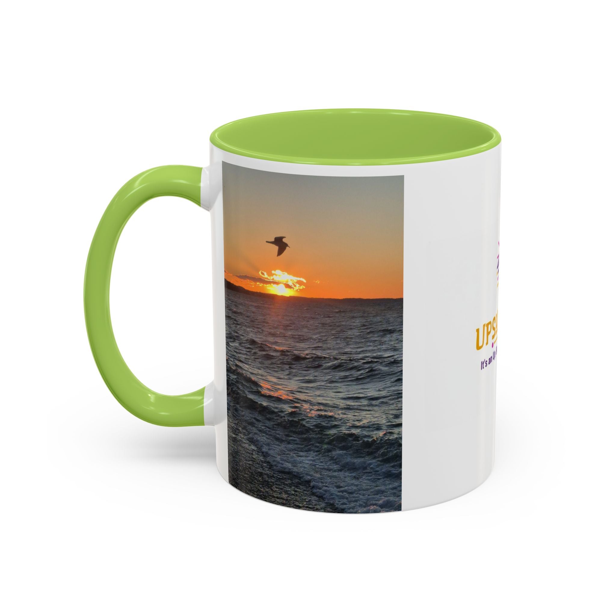 Sunset Vibes Coffee Mug – 11oz & 15oz with Inspirational 'Upsundown' Design