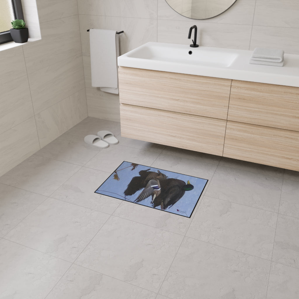 Duck Pond Heavy-Duty Floor Mat — Waterproof Entry Rug with Mallard Photo