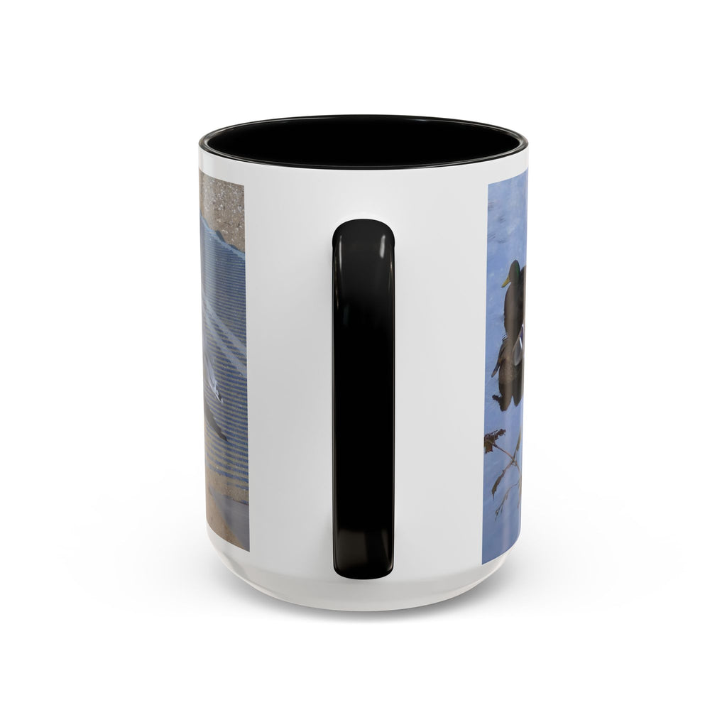 Accent Coffee Mug — 'UpSundown' Scenic Seagull Beach Coffee Mug (11/15oz)
