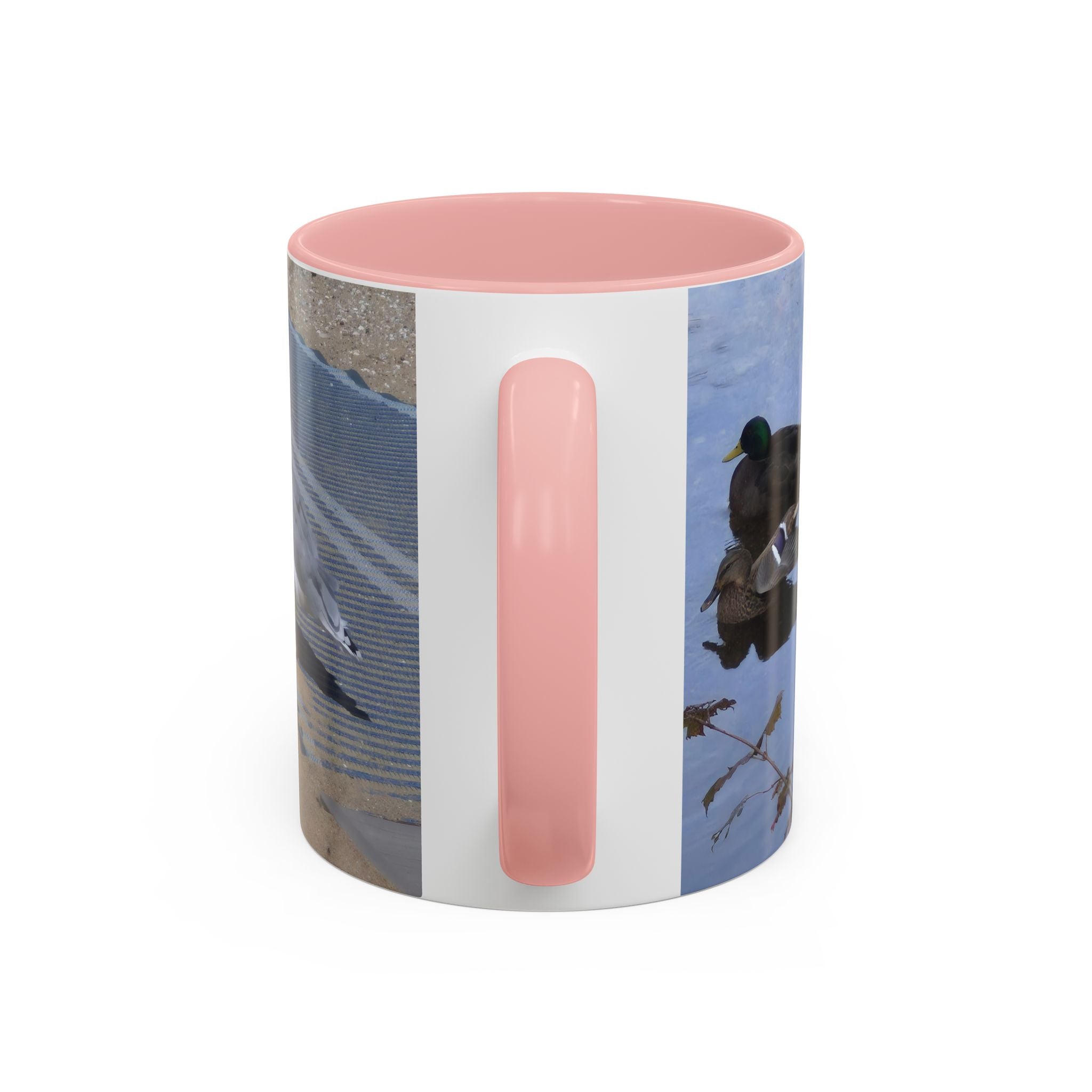 Accent Coffee Mug — 'UpSundown' Scenic Seagull Beach Coffee Mug (11/15oz)