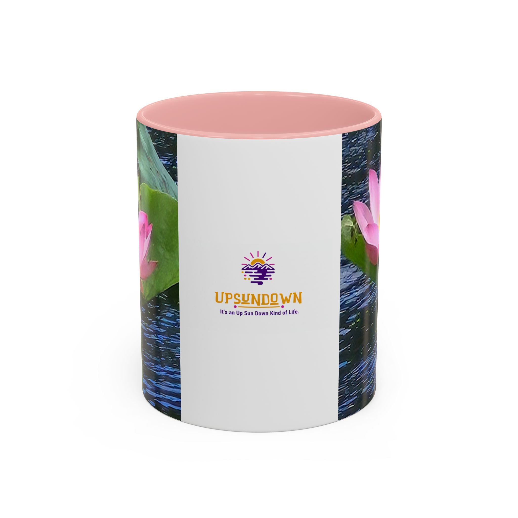 Lotus Water Garden Accent Coffee Mug — Upsundown Logo