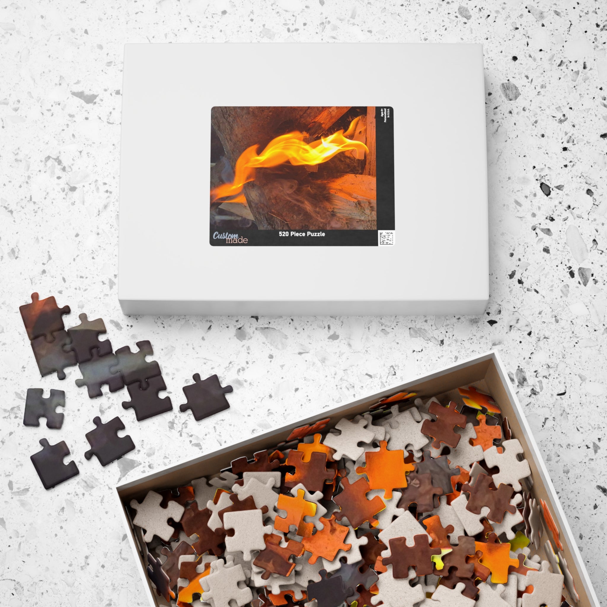 Fire-Themed Puzzle - 110/252/520/1014 Pieces - Perfect for Family Game Night