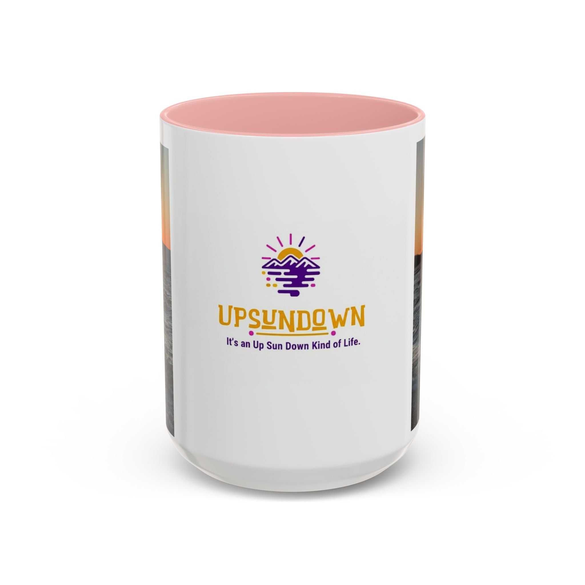 Sunset Vibes Coffee Mug – 11oz & 15oz with Inspirational 'Upsundown' Design