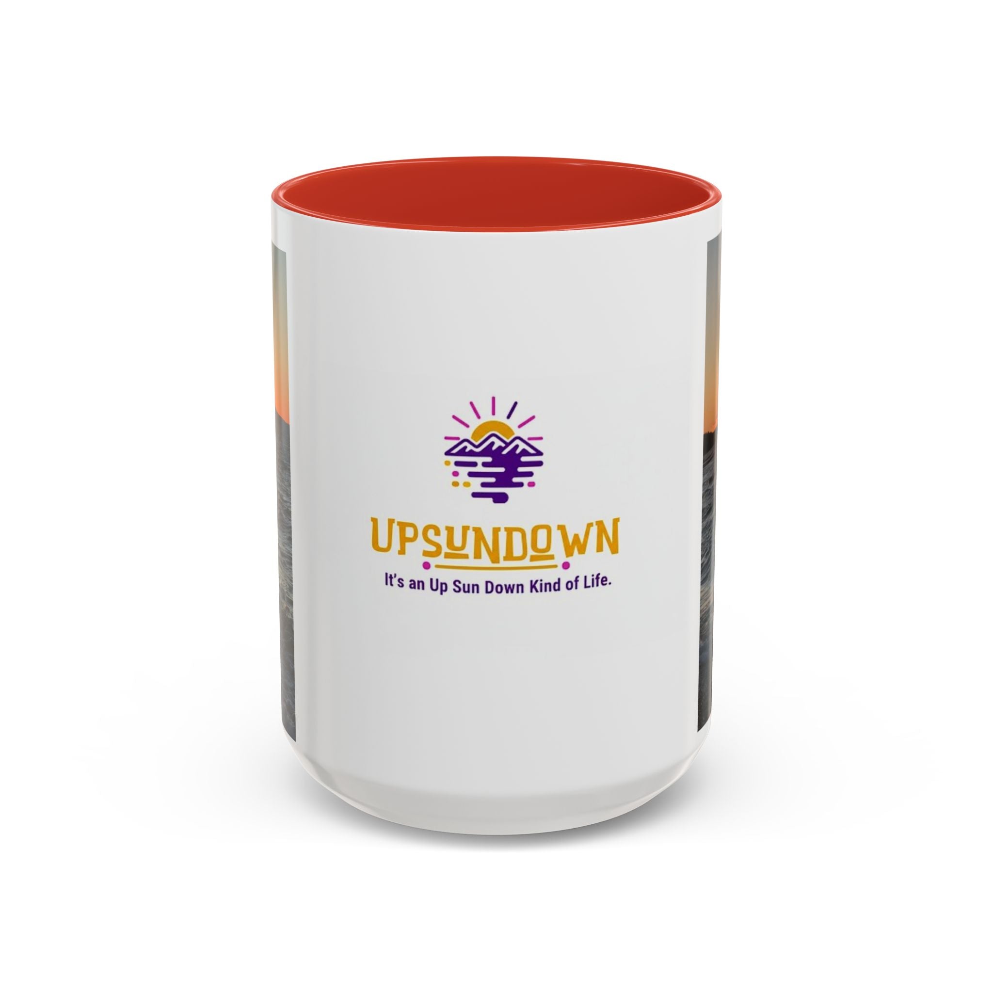 Sunset Vibes Coffee Mug – 11oz & 15oz with Inspirational 'Upsundown' Design
