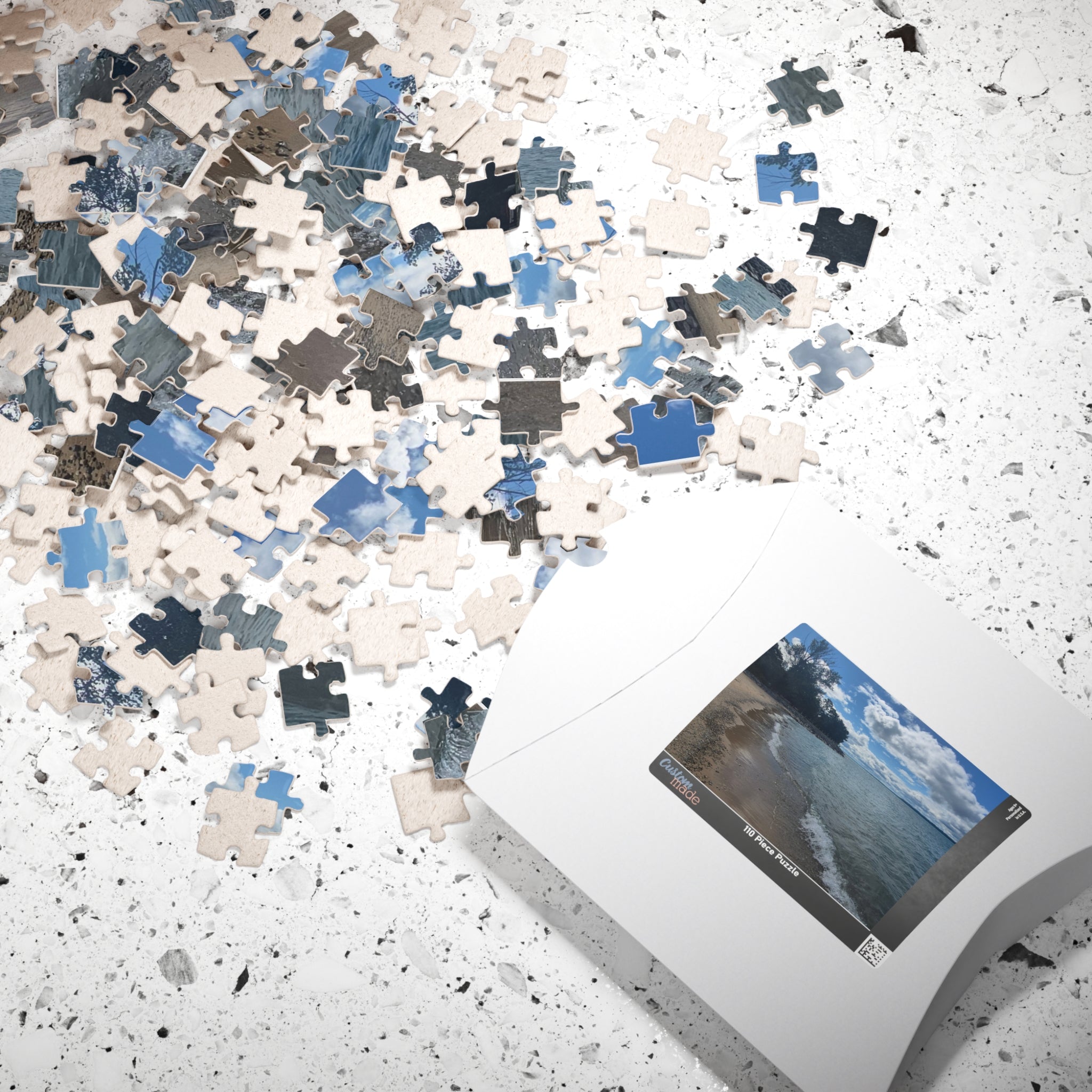 Beach Scene Puzzle (110, 252, 520, 1014-piece) - Relaxing Coastal Vibes for Family Fun