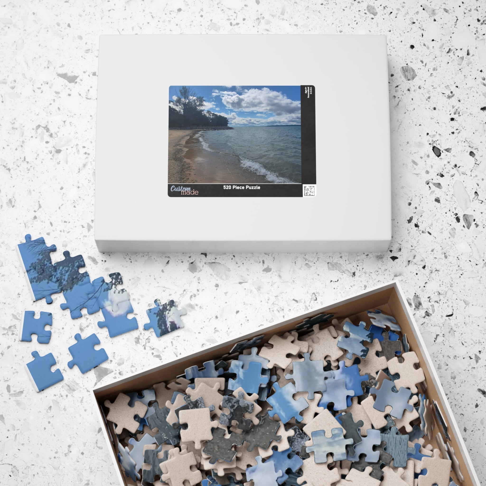 Beach Scene Puzzle (110, 252, 520, 1014-piece) - Relaxing Coastal Vibes for Family Fun