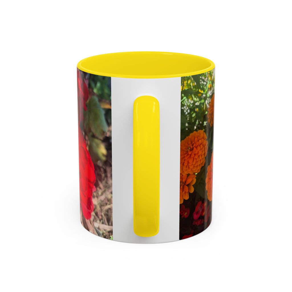 Accent Coffee Mug - Red Rose Floral Photo with Upsundown Logo (11/15oz)