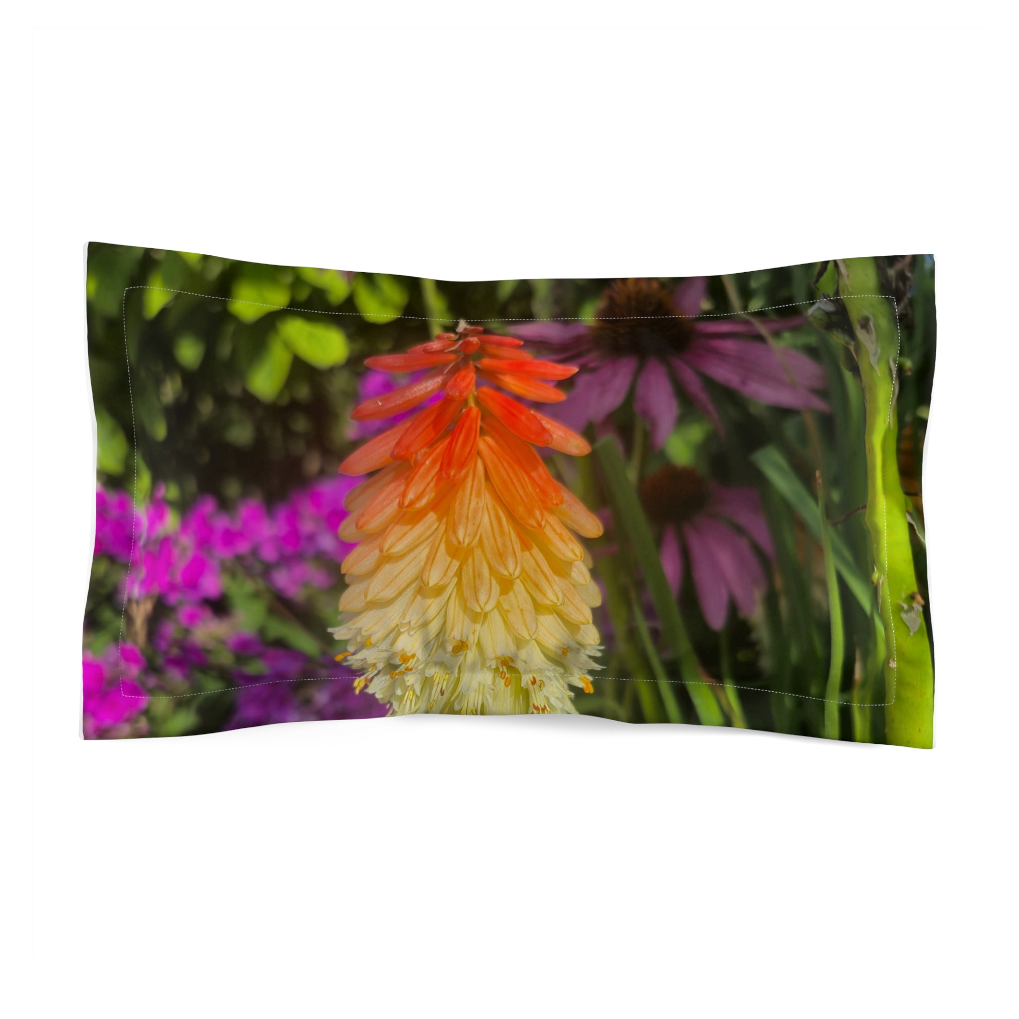 Floral Microfiber Pillow Sham – Colorful Garden Decor