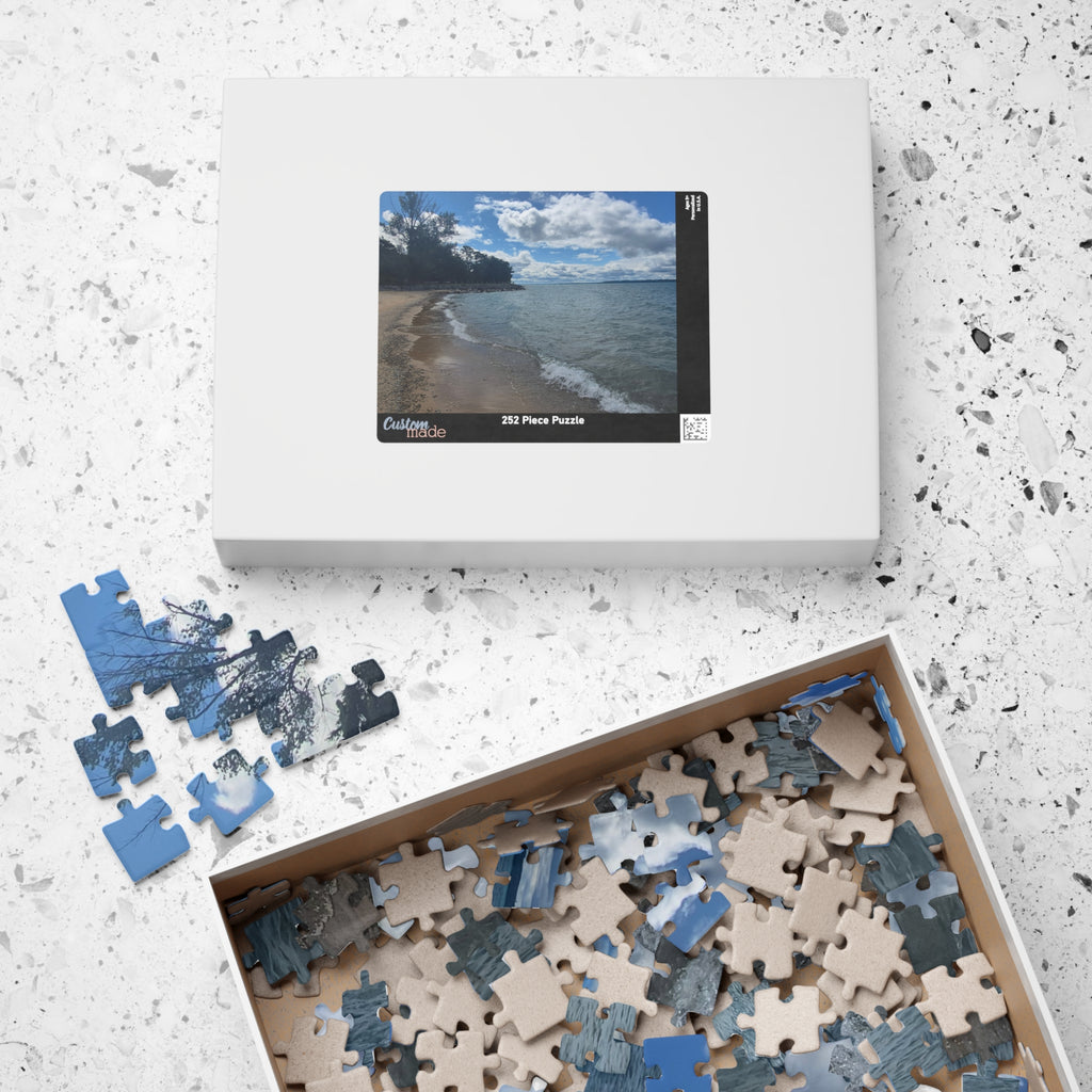 Beach Scene Puzzle (110, 252, 520, 1014-piece) - Relaxing Coastal Vibes for Family Fun