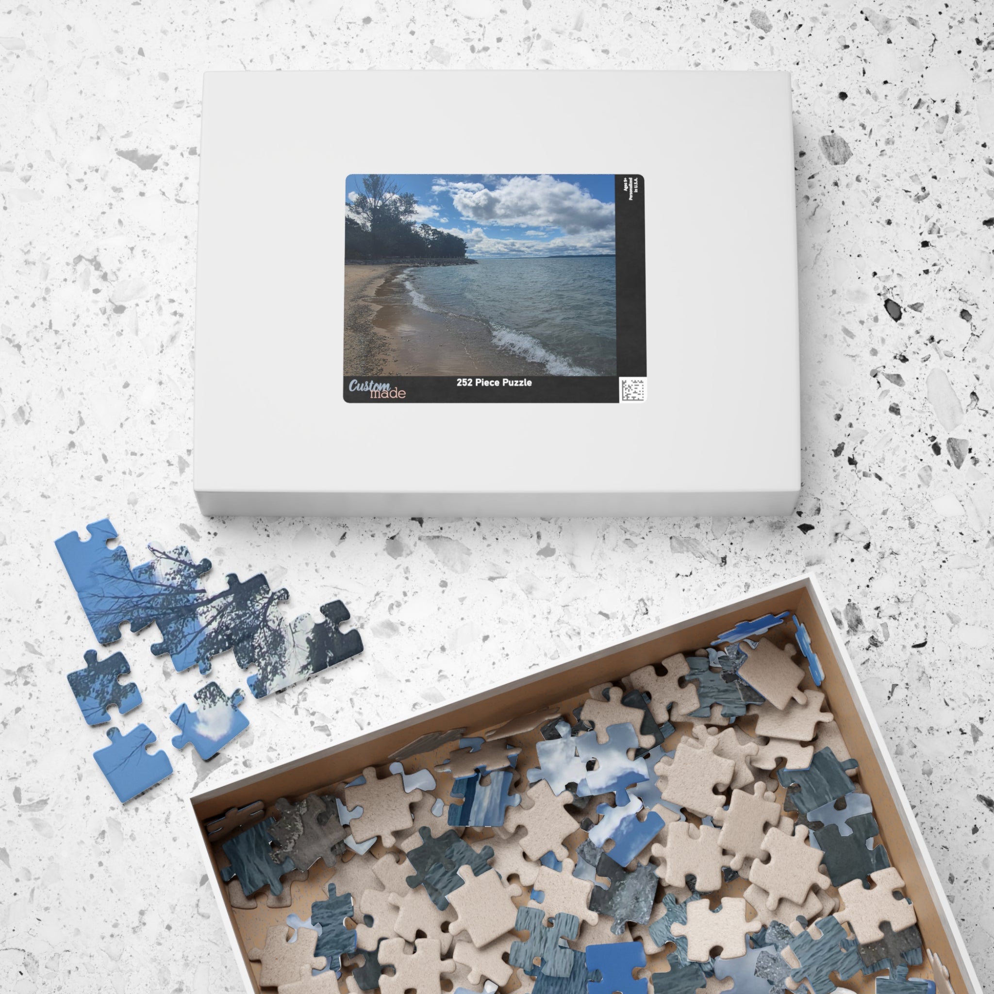 Beach Scene Puzzle (110, 252, 520, 1014-piece) - Relaxing Coastal Vibes for Family Fun