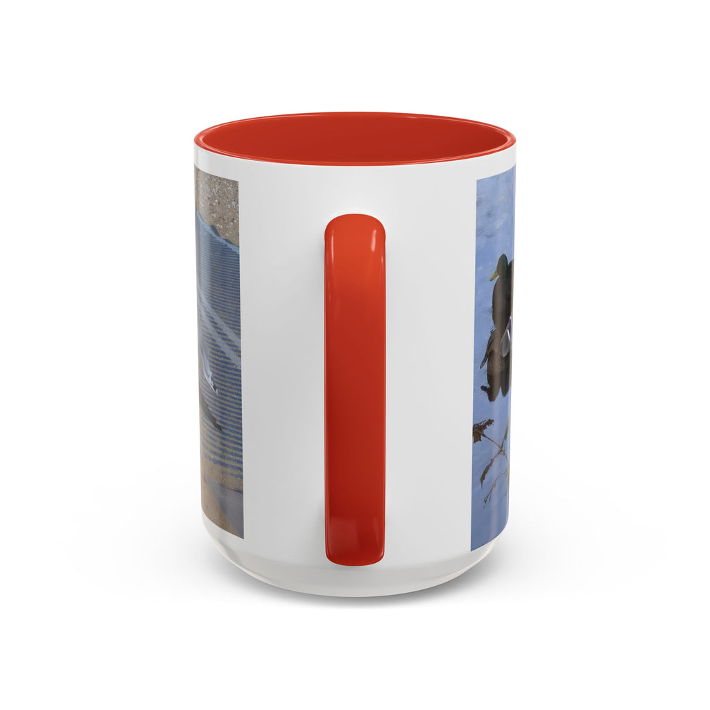 Accent Coffee Mug — 'UpSundown' Scenic Seagull Beach Coffee Mug (11/15oz)
