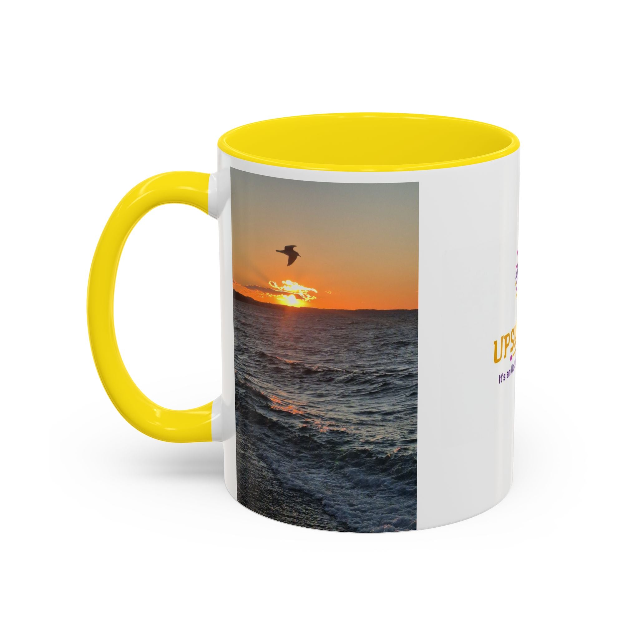 Sunset Vibes Coffee Mug – 11oz & 15oz with Inspirational 'Upsundown' Design
