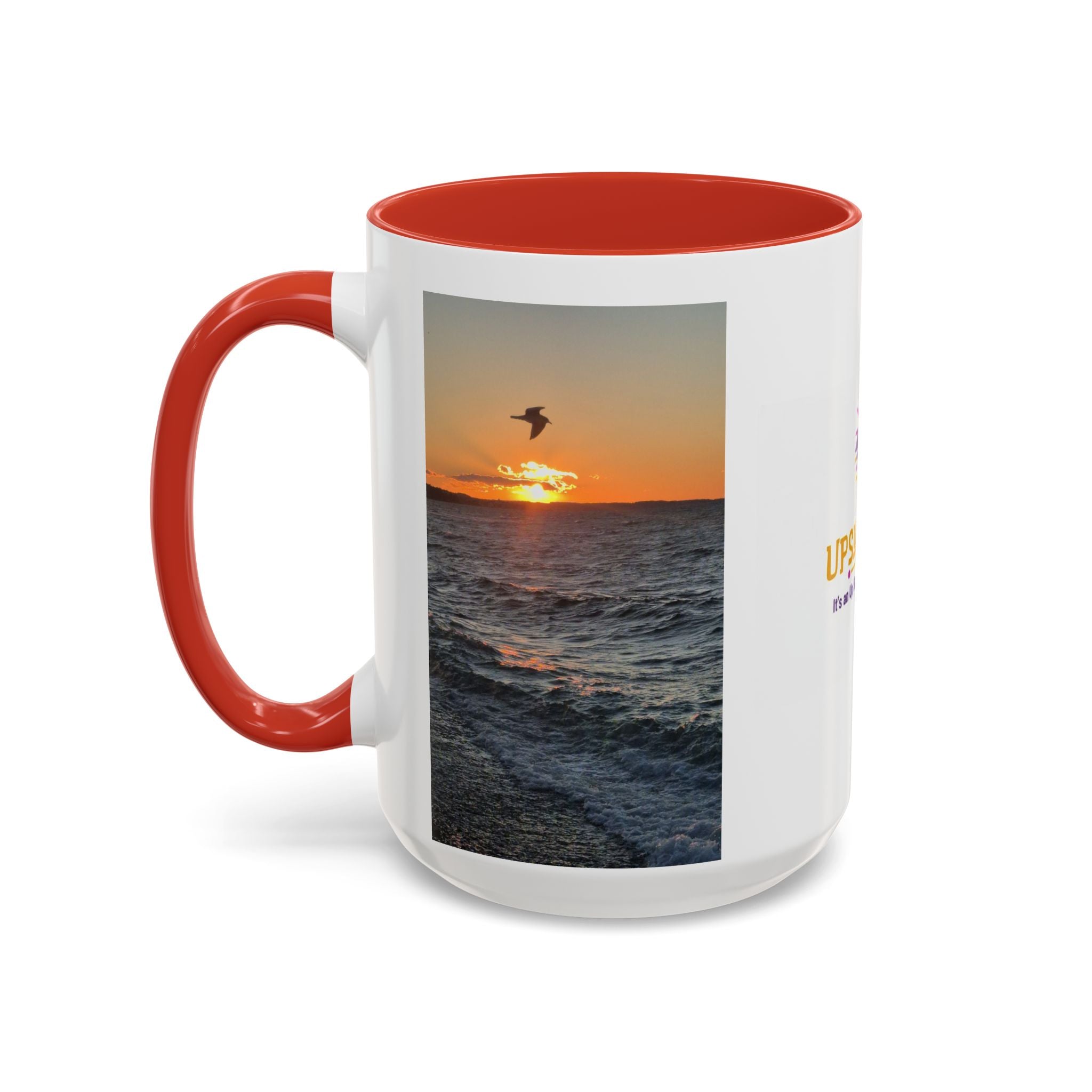 Sunset Vibes Coffee Mug – 11oz & 15oz with Inspirational 'Upsundown' Design