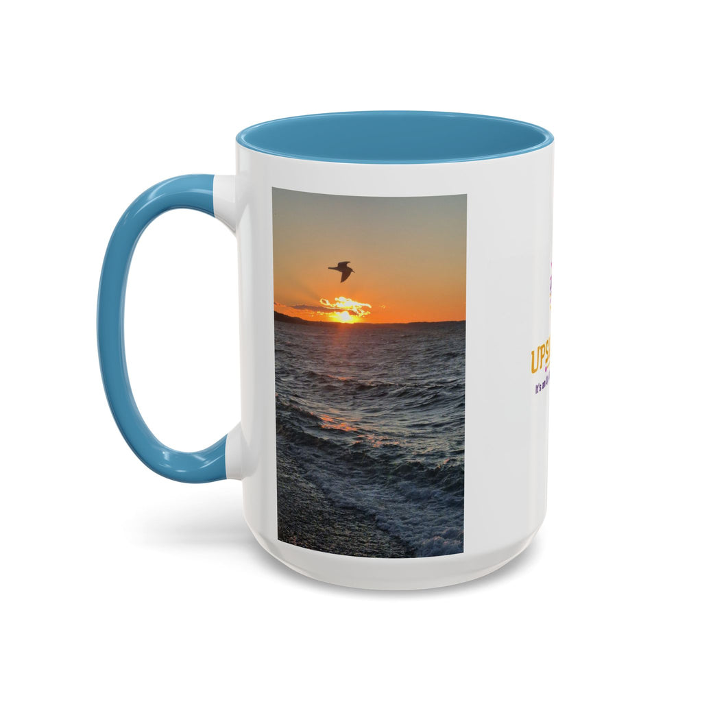 Sunset Vibes Coffee Mug – 11oz & 15oz with Inspirational 'Upsundown' Design