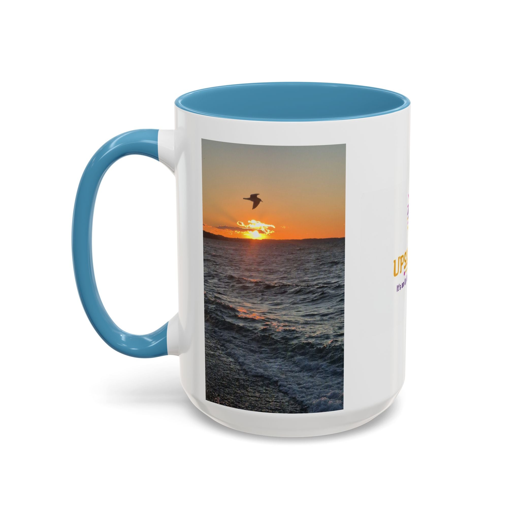 Sunset Vibes Coffee Mug – 11oz & 15oz with Inspirational 'Upsundown' Design
