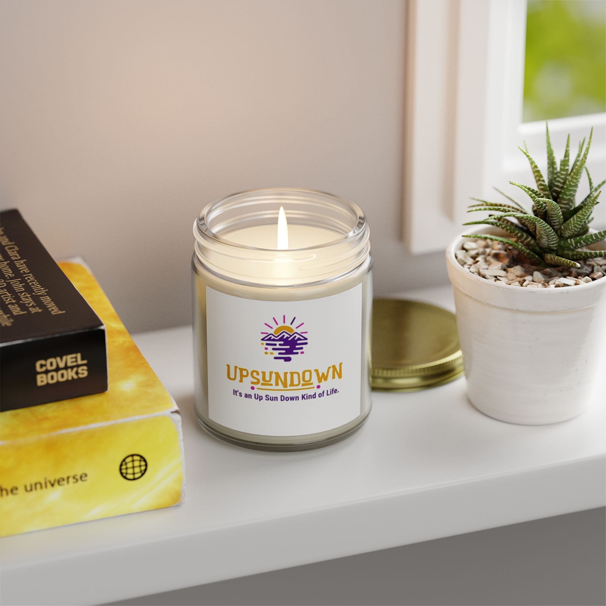 Coconut Apricot Scented Candle – "Upsundown" Relaxation Jar