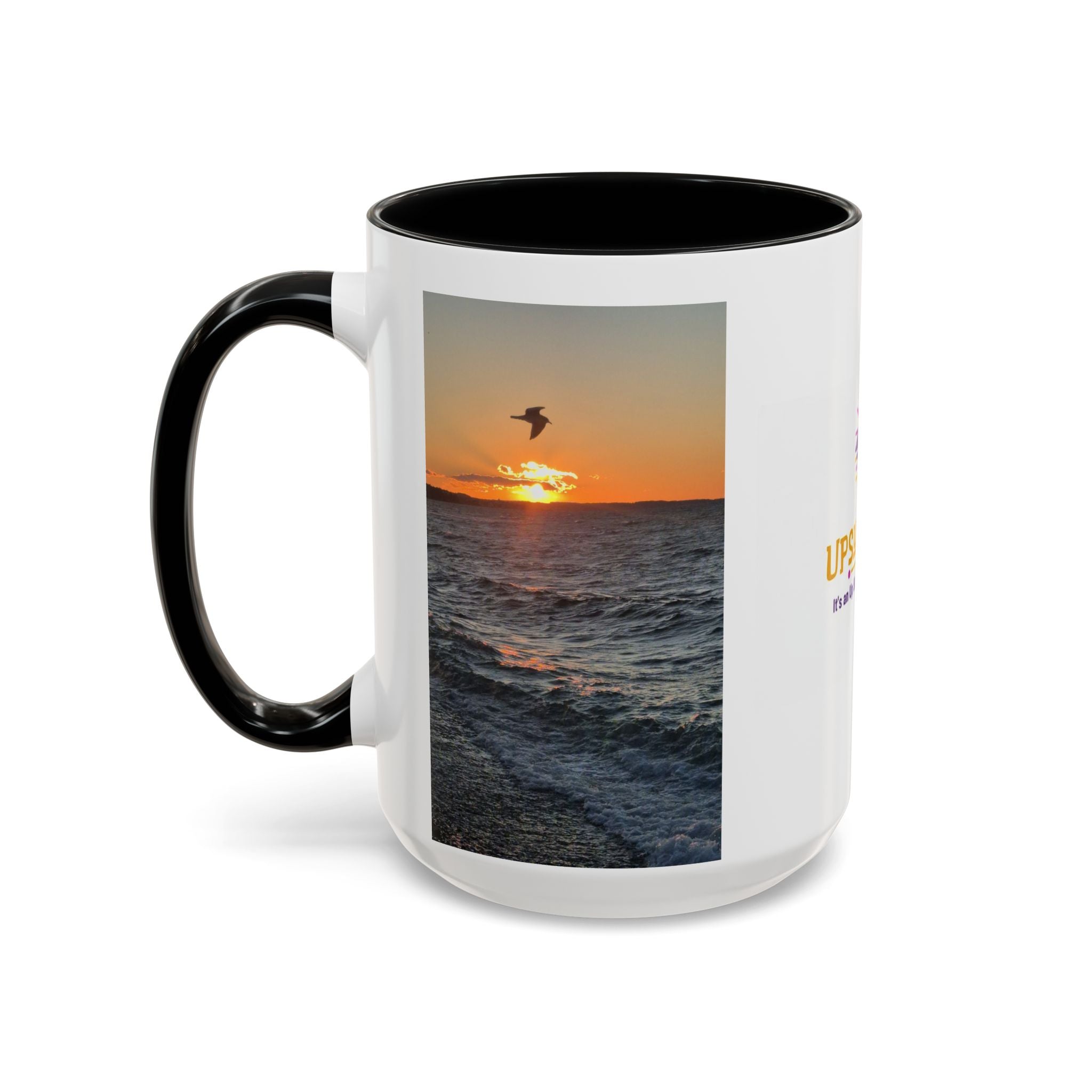 Sunset Vibes Coffee Mug – 11oz & 15oz with Inspirational 'Upsundown' Design