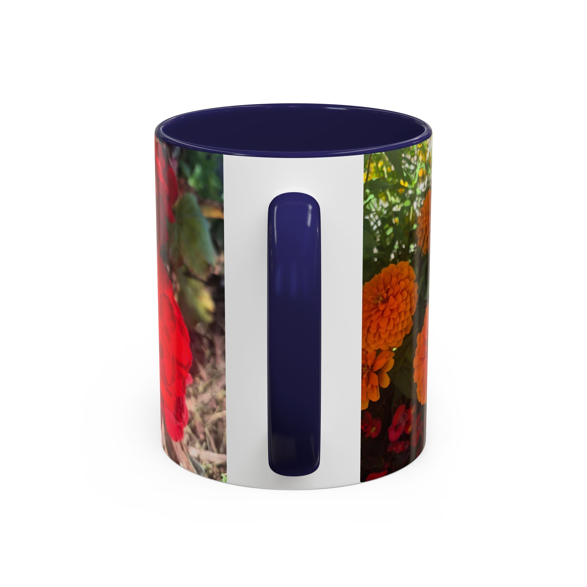 Accent Coffee Mug - Red Rose Floral Photo with Upsundown Logo (11/15oz)