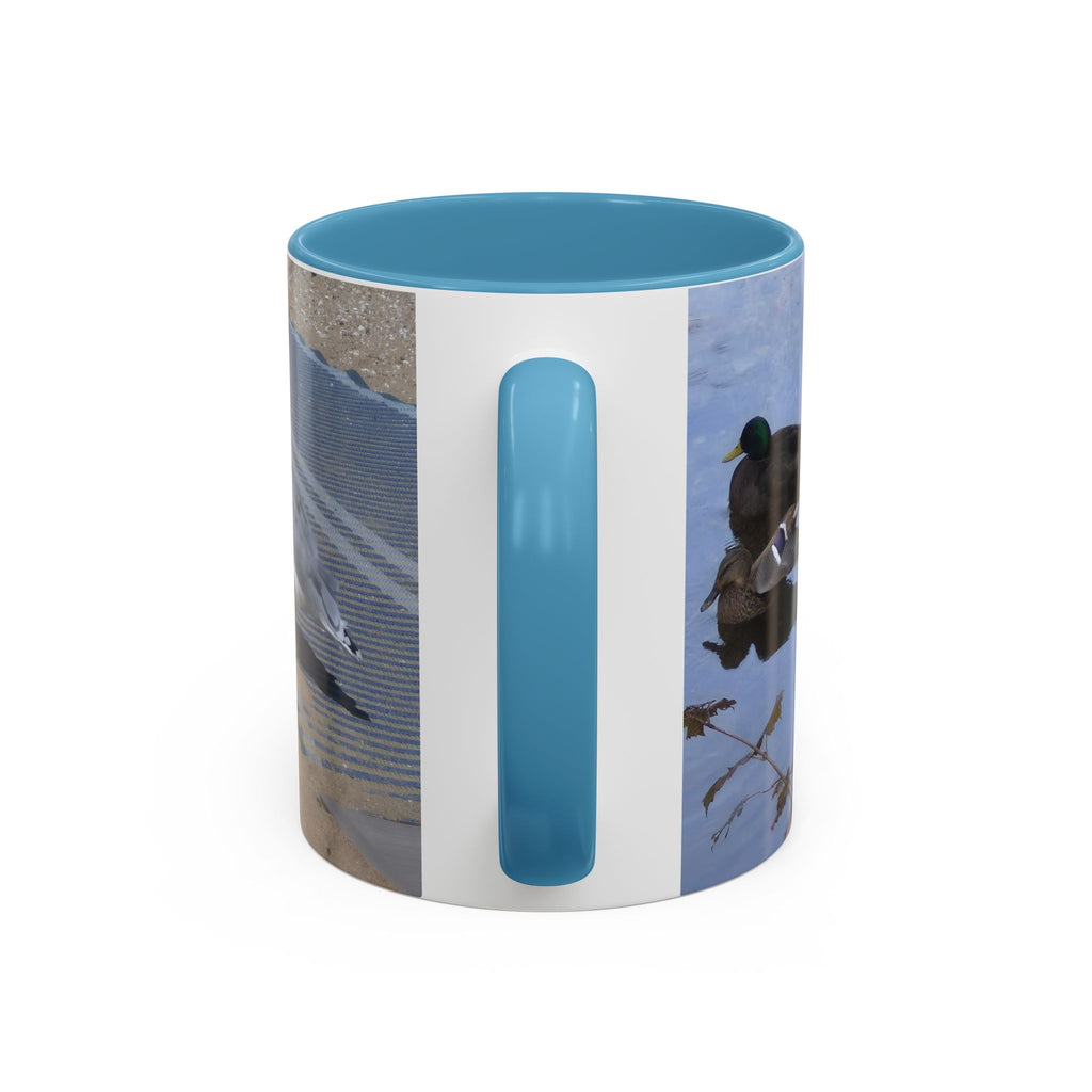 Accent Coffee Mug — 'UpSundown' Scenic Seagull Beach Coffee Mug (11/15oz)
