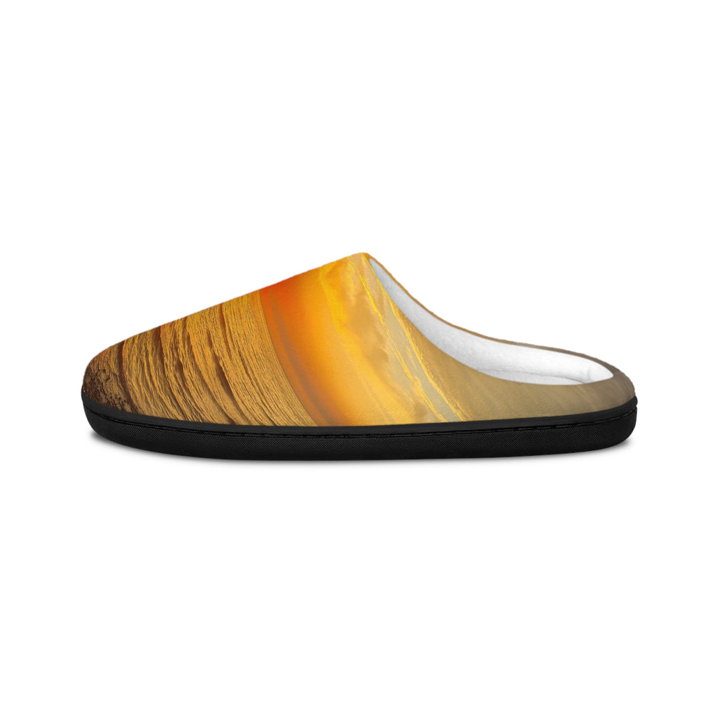 Sunset Horizon Women's Indoor Slippers — Cozy Golden Beach Vibe