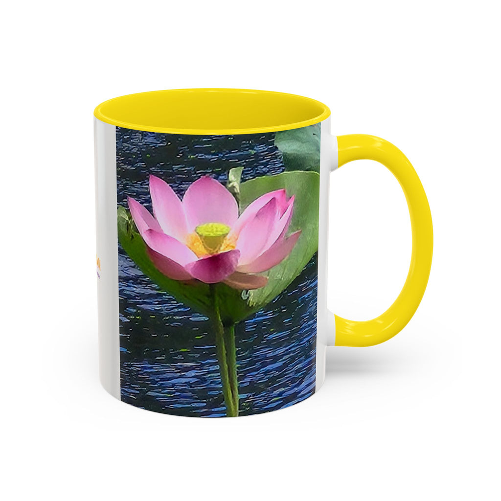 Lotus Water Garden Accent Coffee Mug — Upsundown Logo