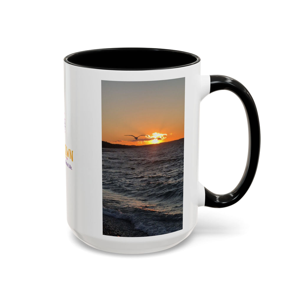 Sunset Vibes Coffee Mug – 11oz & 15oz with Inspirational 'Upsundown' Design