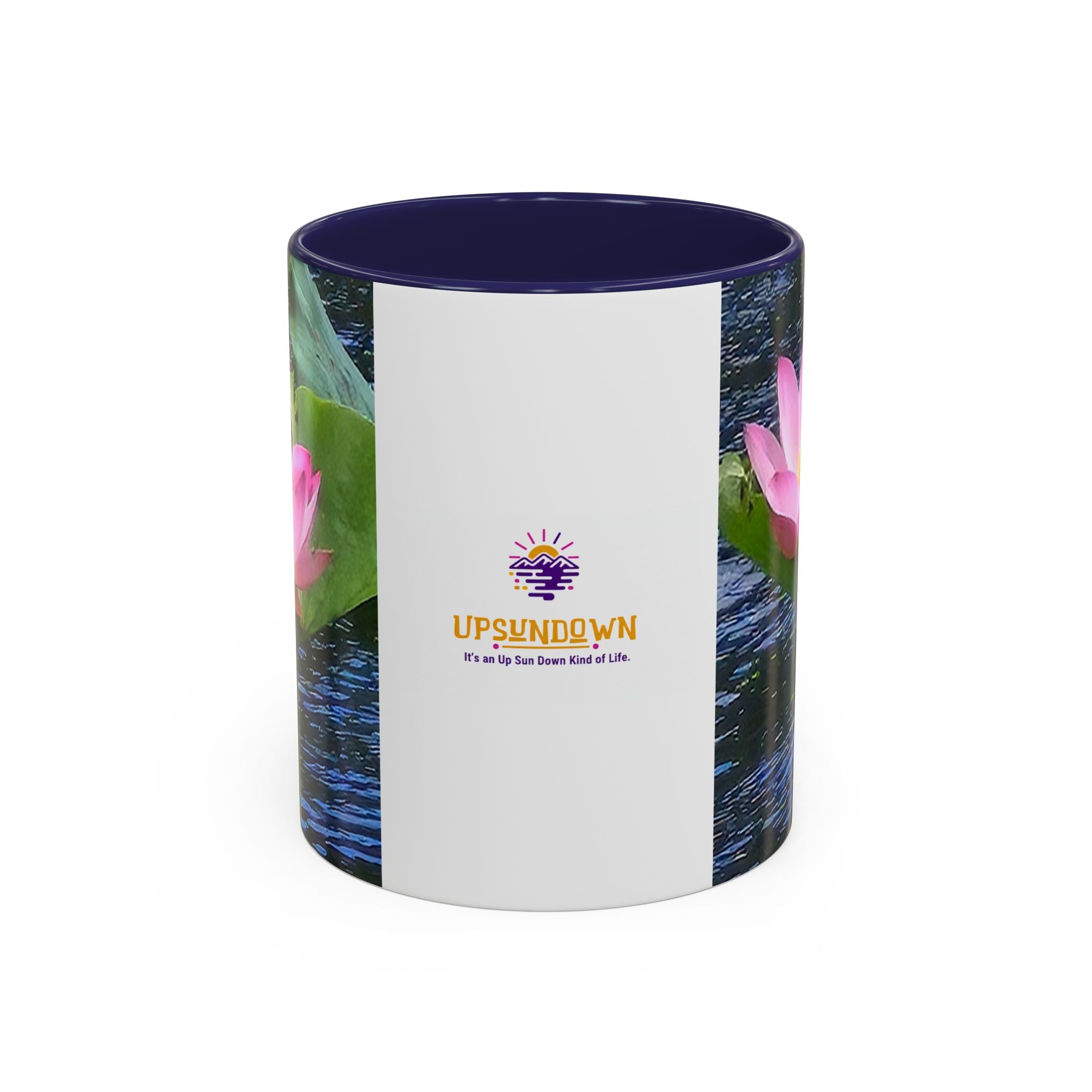 Lotus Water Garden Accent Coffee Mug — Upsundown Logo