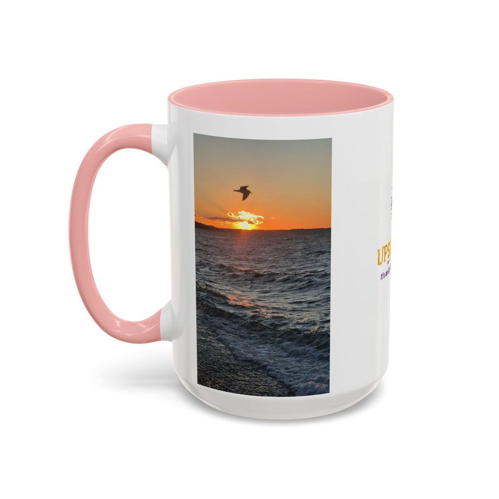 Sunset Vibes Coffee Mug – 11oz & 15oz with Inspirational 'Upsundown' Design