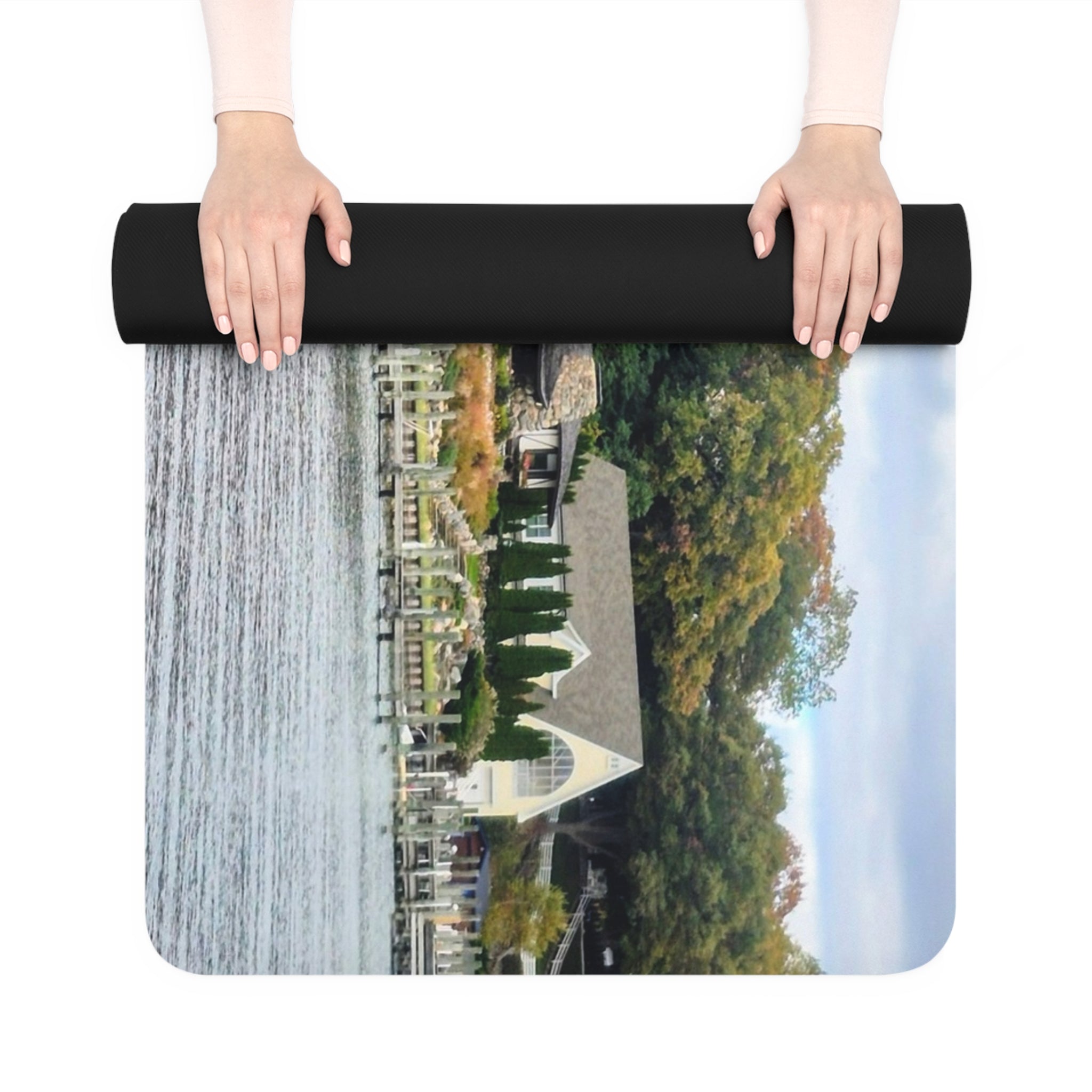 Scenic Rubber Yoga Mat - Non-Slip Exercise Mat for Home and Studio
