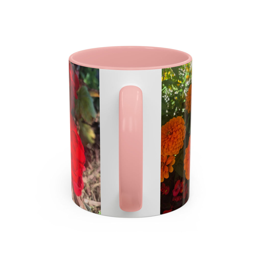 Accent Coffee Mug - Red Rose Floral Photo with Upsundown Logo (11/15oz)