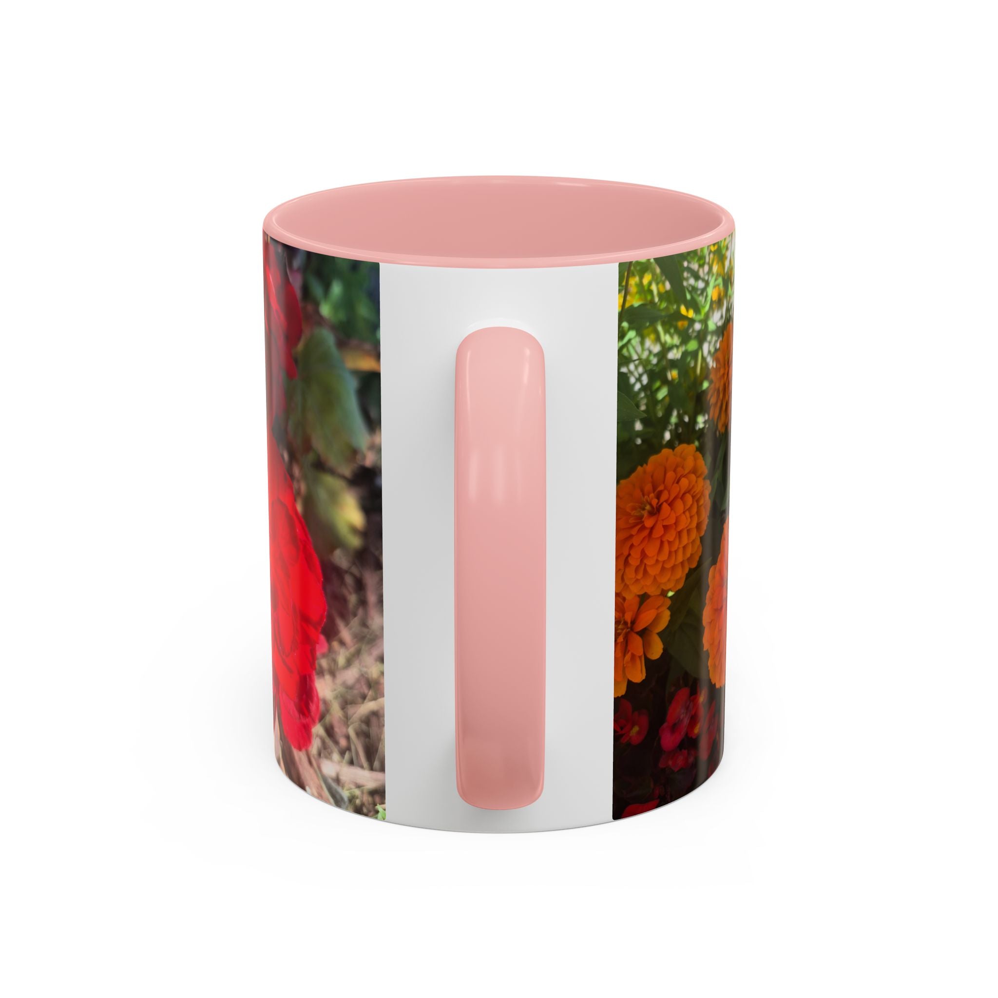 Accent Coffee Mug - Red Rose Floral Photo with Upsundown Logo (11/15oz)