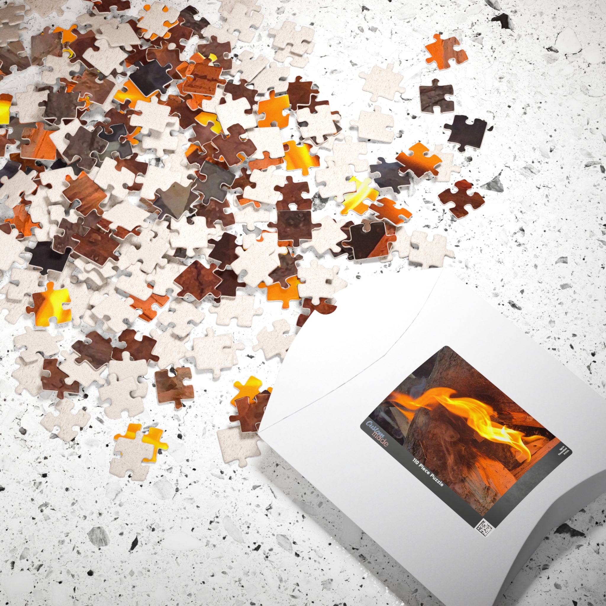 Fire-Themed Puzzle - 110/252/520/1014 Pieces - Perfect for Family Game Night