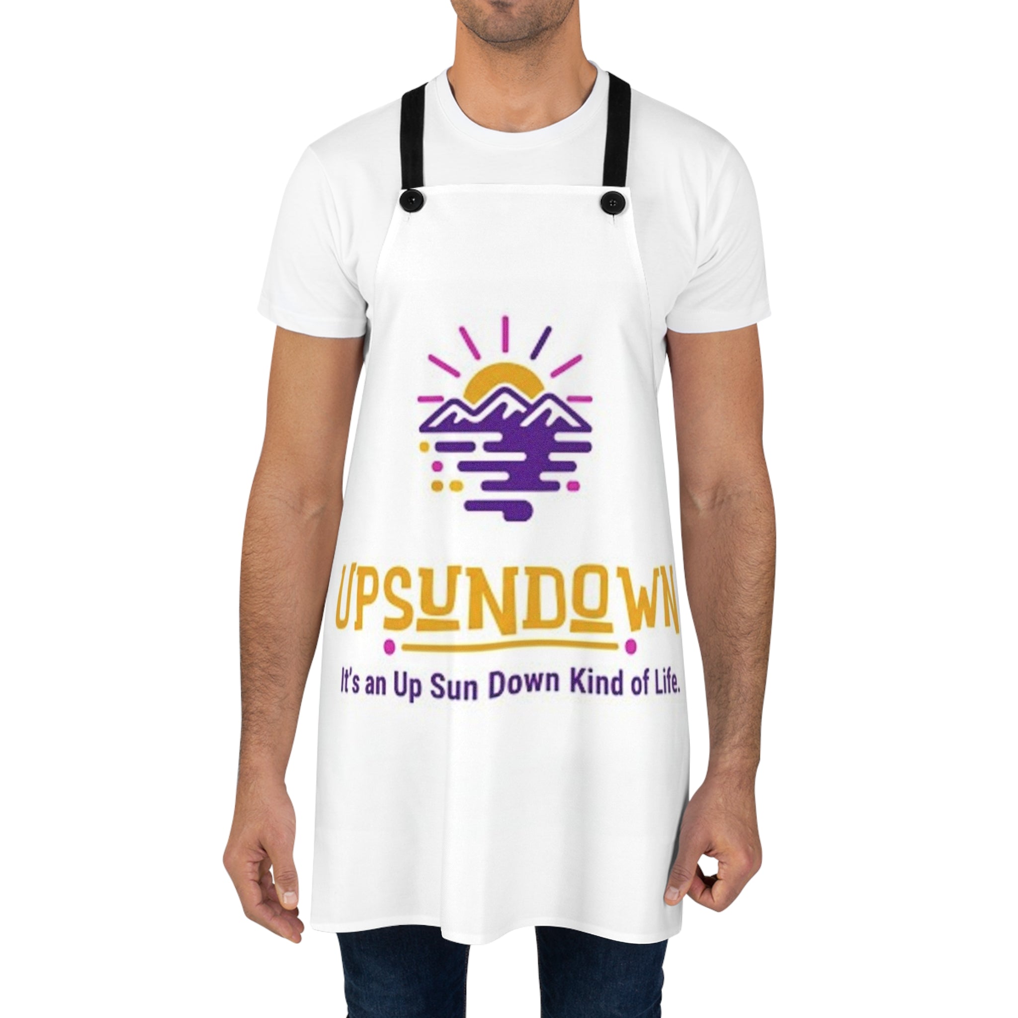 Colorful Sunset AOP Apron - "It's an Up Sun Down Kind of Life"