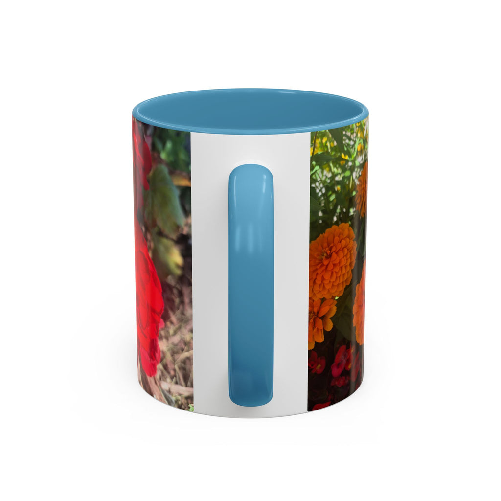 Accent Coffee Mug - Red Rose Floral Photo with Upsundown Logo (11/15oz)