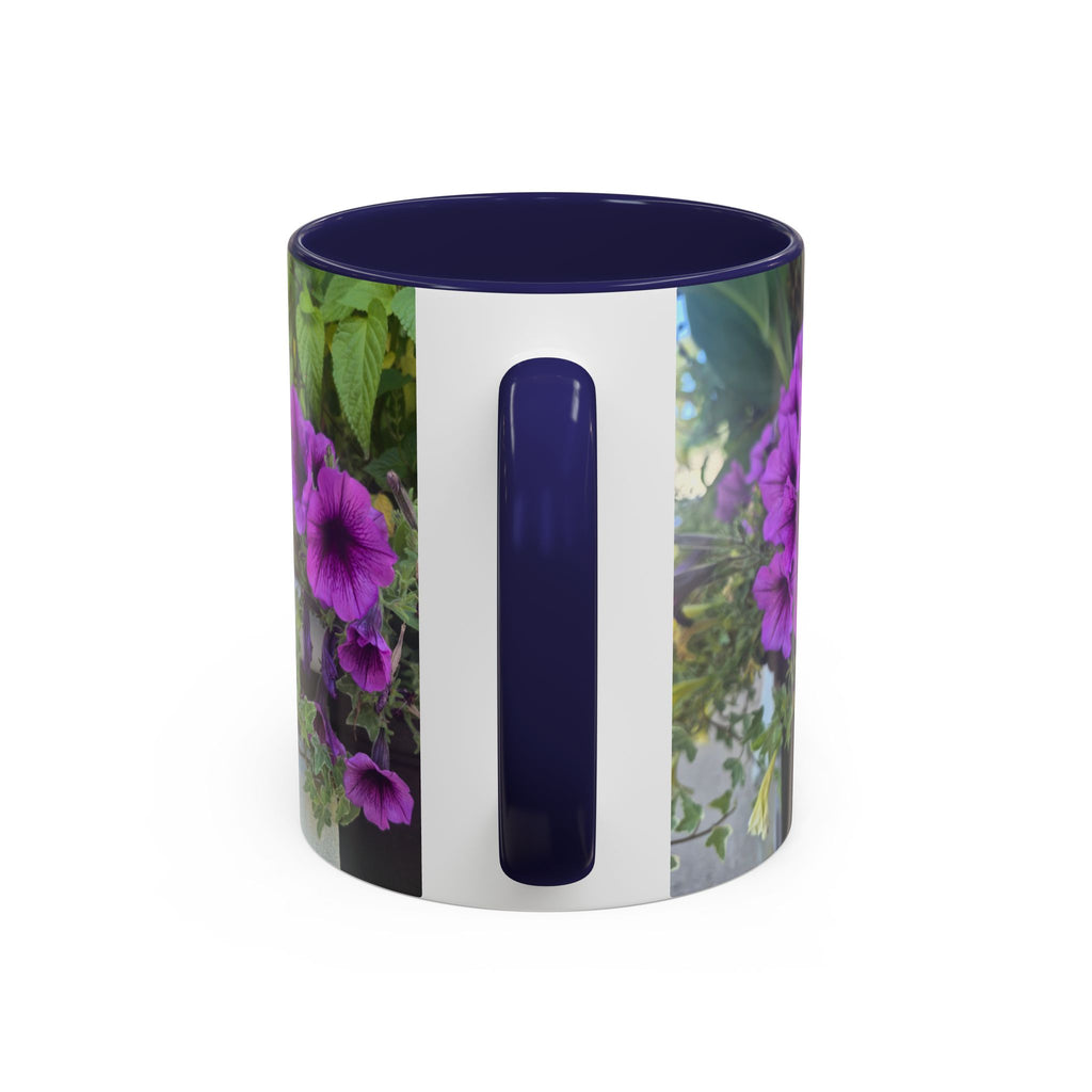 Floral Accent Coffee Mug — "Upsundown" Logo 11/15oz
