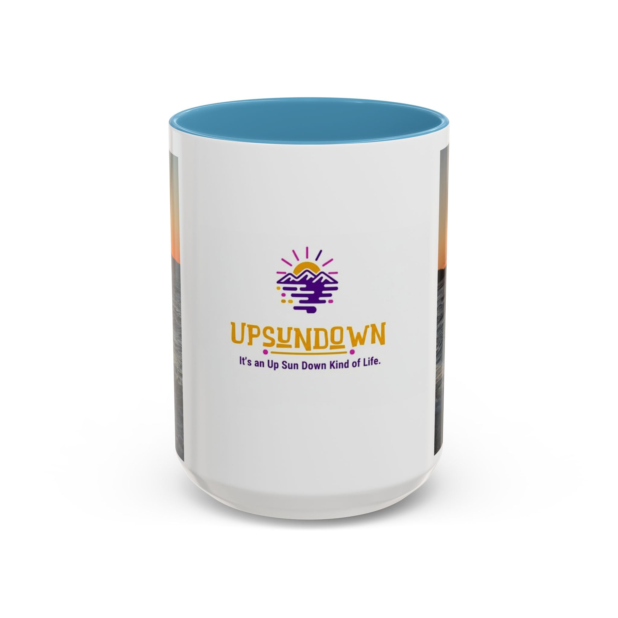 Sunset Vibes Coffee Mug – 11oz & 15oz with Inspirational 'Upsundown' Design