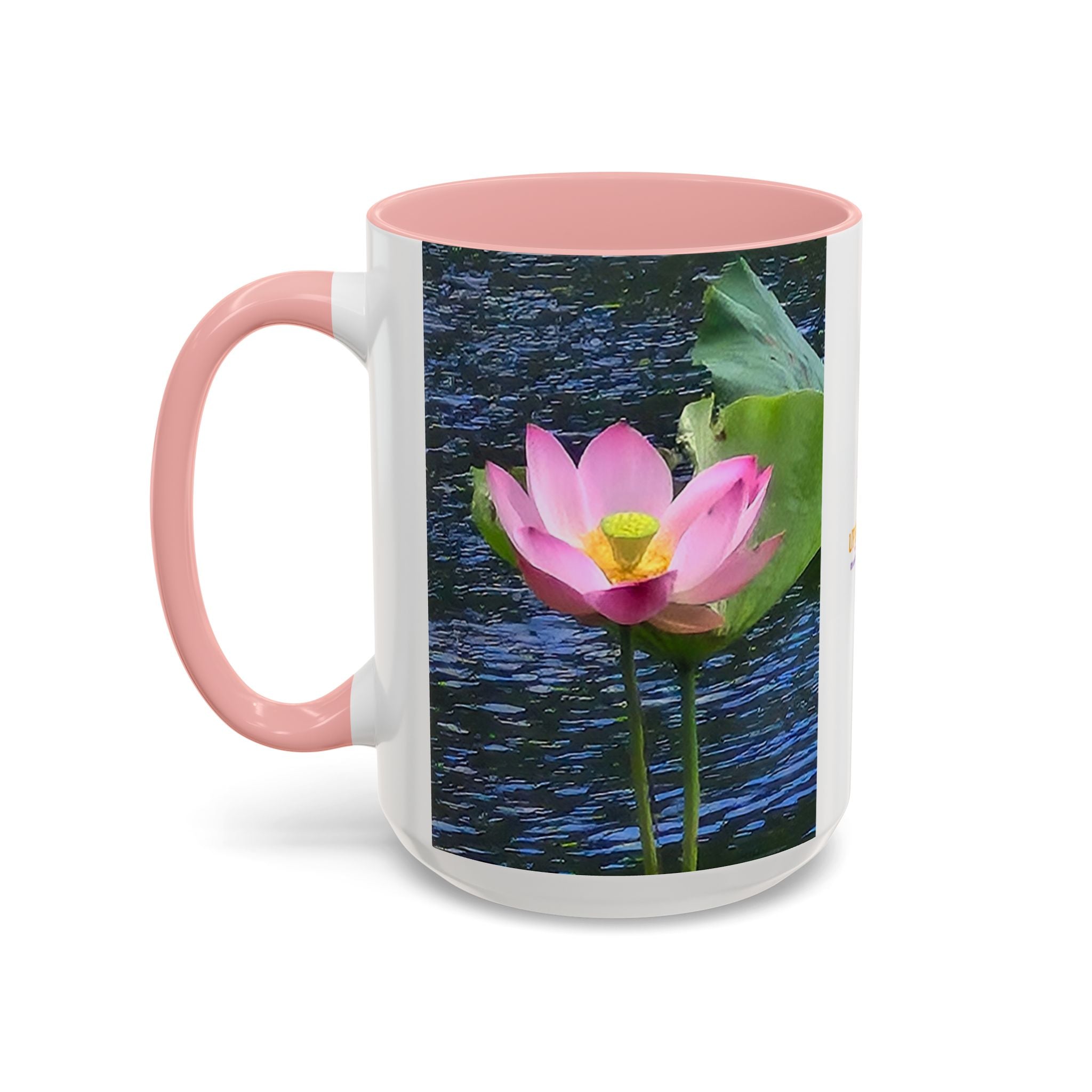 Lotus Water Garden Accent Coffee Mug — Upsundown Logo