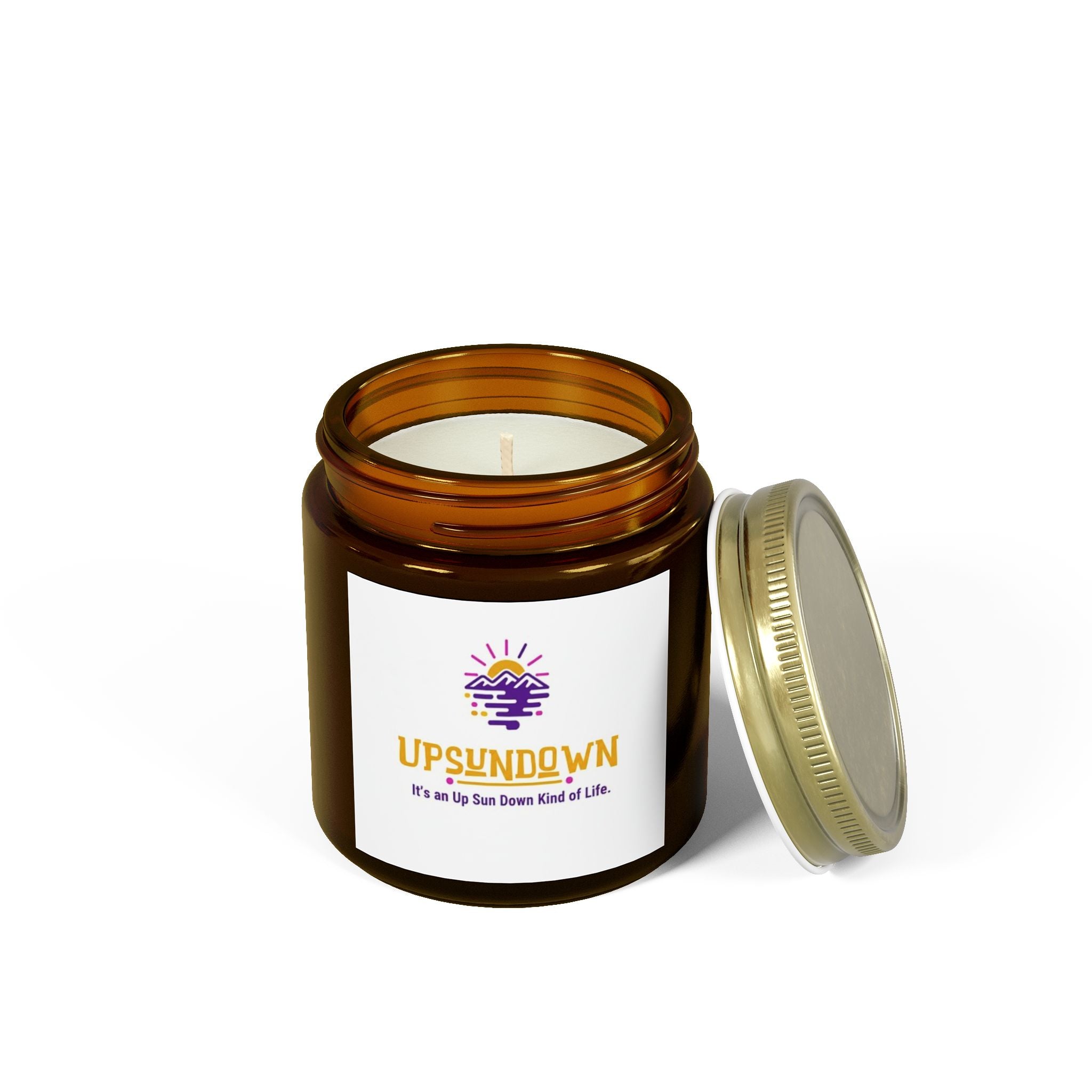 Coconut Apricot Scented Candle – "Upsundown" Relaxation Jar