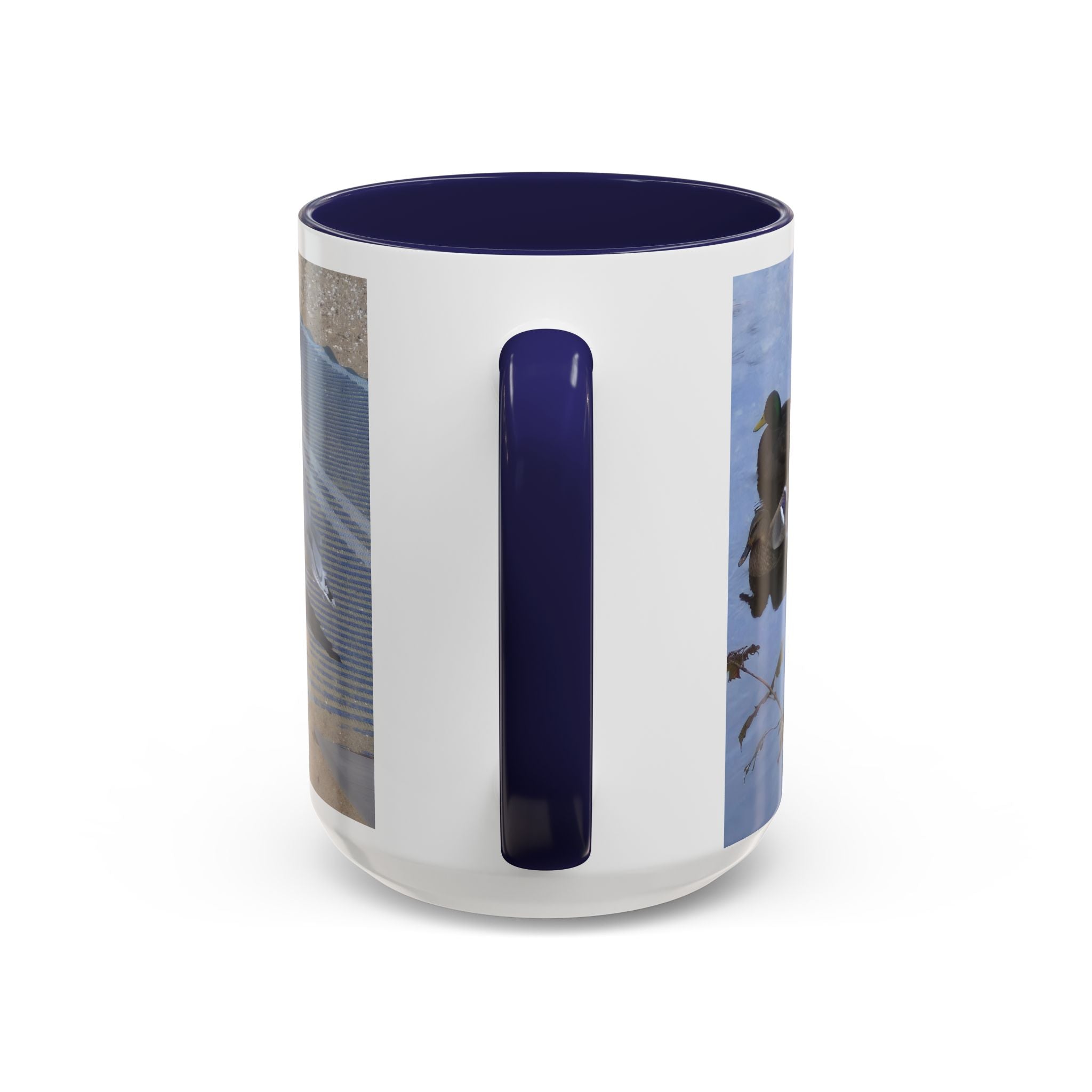 Accent Coffee Mug — 'UpSundown' Scenic Seagull Beach Coffee Mug (11/15oz)