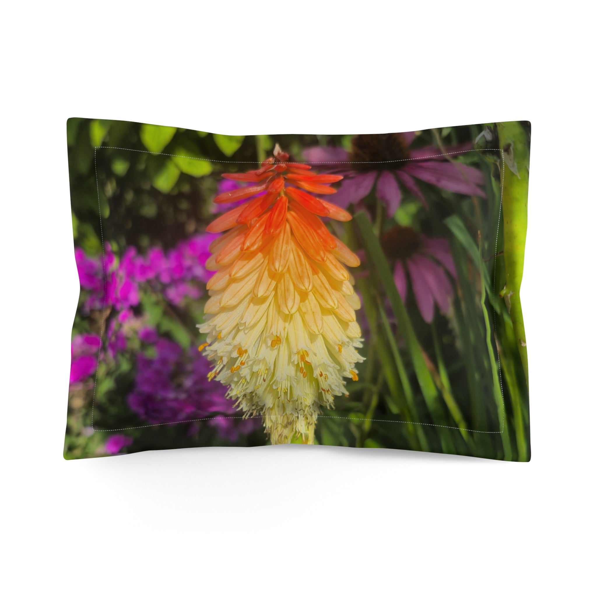 Floral Microfiber Pillow Sham – Colorful Garden Decor