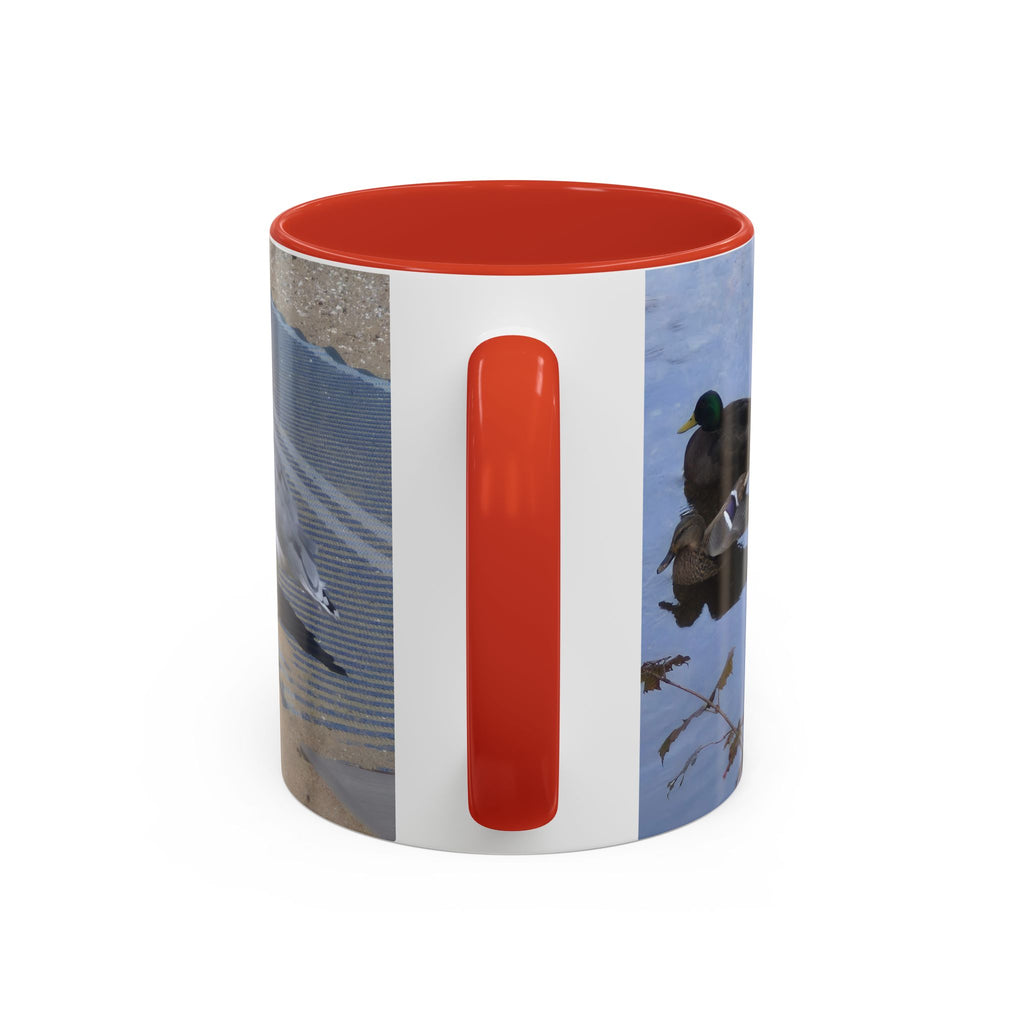 Accent Coffee Mug — 'UpSundown' Scenic Seagull Beach Coffee Mug (11/15oz)