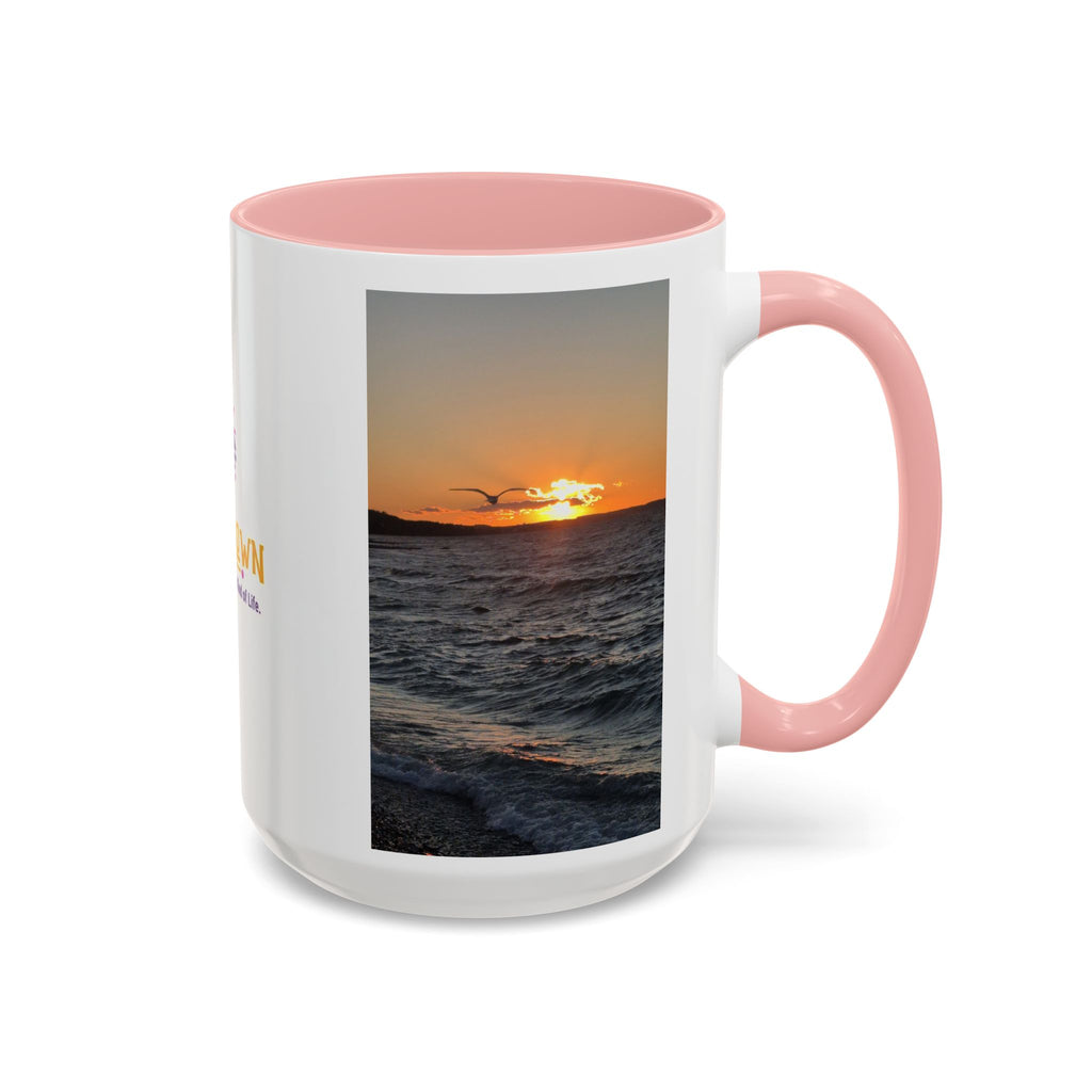 Sunset Vibes Coffee Mug – 11oz & 15oz with Inspirational 'Upsundown' Design