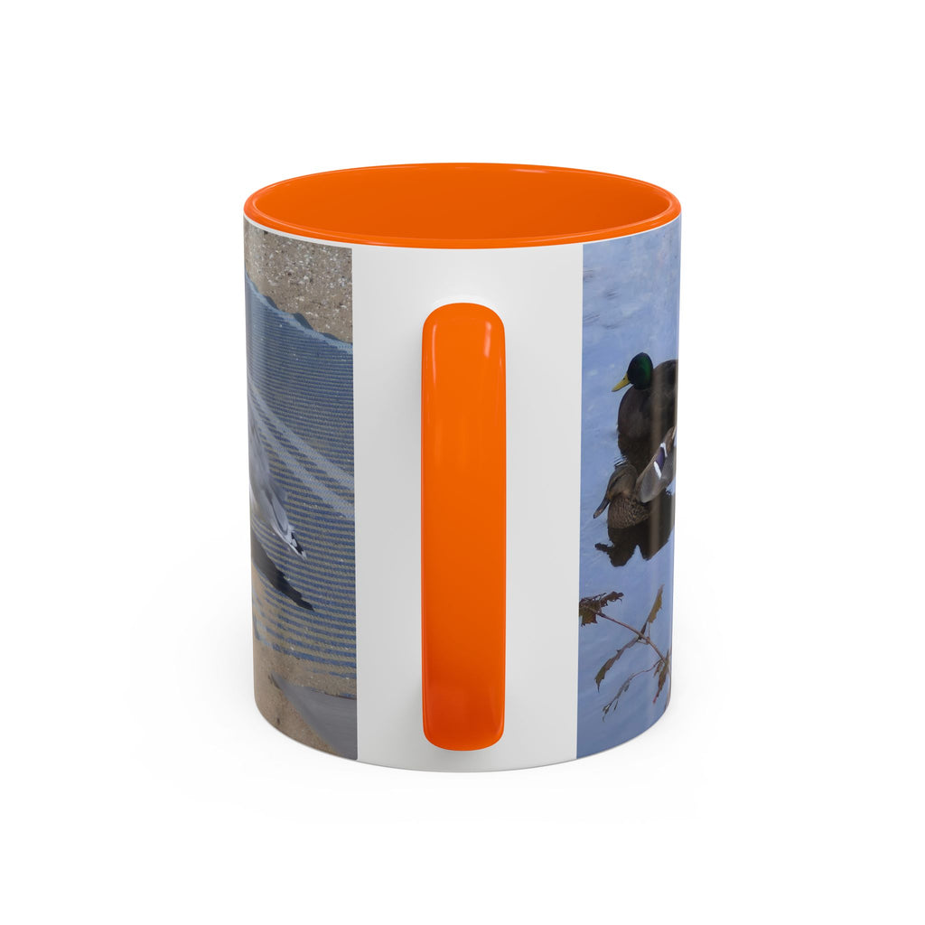 Accent Coffee Mug — 'UpSundown' Scenic Seagull Beach Coffee Mug (11/15oz)