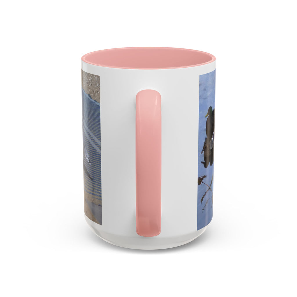 Accent Coffee Mug — 'UpSundown' Scenic Seagull Beach Coffee Mug (11/15oz)