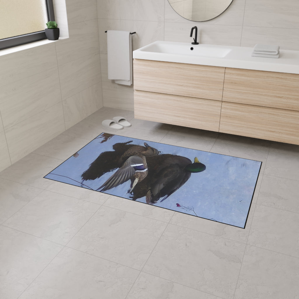 Duck Pond Heavy-Duty Floor Mat — Waterproof Entry Rug with Mallard Photo