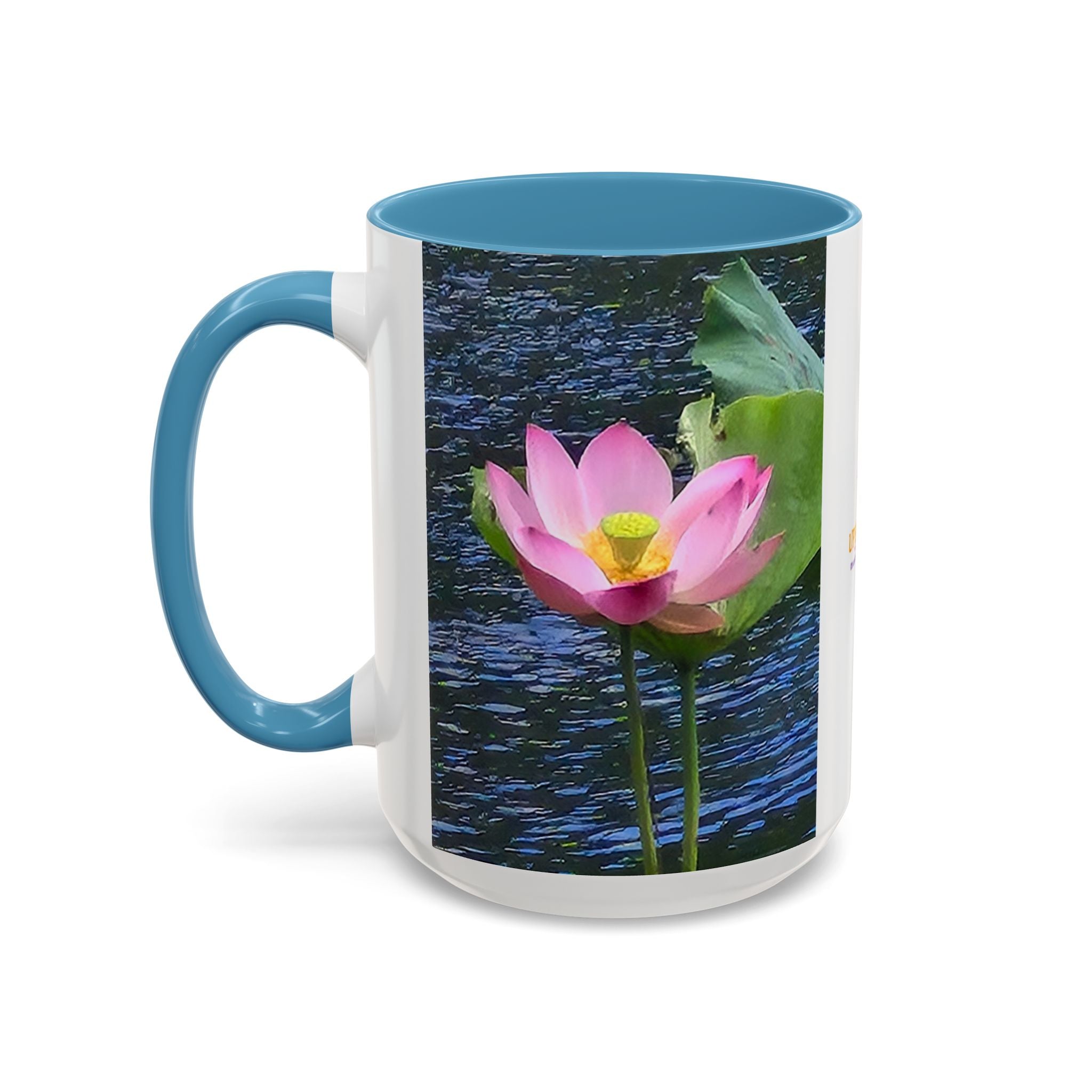 Lotus Water Garden Accent Coffee Mug — Upsundown Logo
